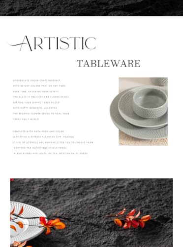 4-piece set, ceramic, embossed B design plate and bowl set, microwave and dishwasher tableware set, shatterproof and scratch resistant dinner set, irregular edge design, white - color: style - 12