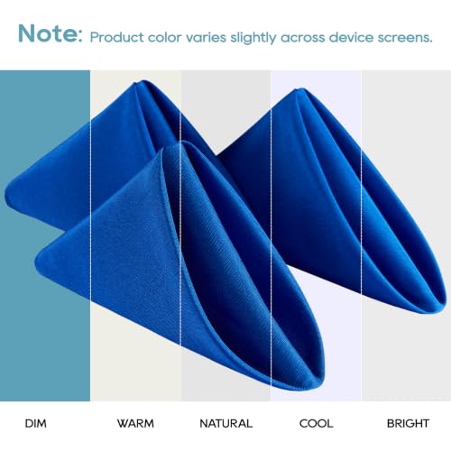 VidaFete Royal Blue Cloth Napkin, 17 x 17 Inch Polyester Napkins Set of 12 | Polyester Napkins Cloth Reusable & Wrinkle-Resistant Dinner Napkins for Weddings, Banquets, Parties, Hotels and Restaurants - color: Royal Blue, size: 17" x 17" (Set of 12)