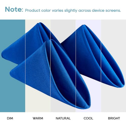 VidaFete Royal Blue Cloth Napkin, 17 x 17 Inch Polyester Napkins Set of 12 | Polyester Napkins Cloth Reusable & Wrinkle-Resistant Dinner Napkins for Weddings, Banquets, Parties, Hotels and Restaurants - color: Royal Blue, size: 17" x 17" (Set of 12)