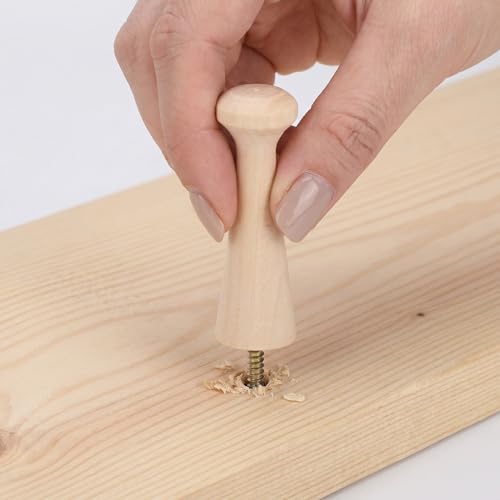 14pcs Wood Peg Wall Hooks for Hanging Clothes and Towels, DIY Painting Unfinished Spiral Screw Mount Wooden Hooks, Natural Looking Minimal Style for Bedrooms and Entryways