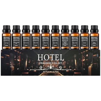 Hotel Collection Diffuser Essential Oil Gift Set,Hotel Scents for Home,Stress Relief Air Freshening,My Way,The Beach Villas and Other Luxury Hotel Scents