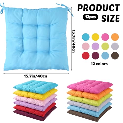 12 Pcs Square Floor Cushions for Classroom 15.7" Large Meditation Cushion Flexible Seating Floor Cushions Floor Pillows for Kids Sitting Pillows for Adults Yoga Living Room Chair Tatami Balcony