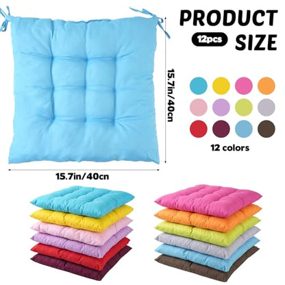 12 Pcs Square Floor Cushions for Classroom 15.7" Large Meditation Cushion Flexible Seating Floor Cushions Floor Pillows for Kids Sitting Pillows for Adults Yoga Living Room Chair Tatami Balcony