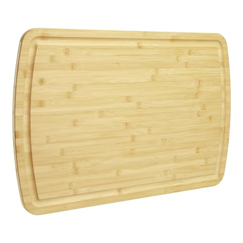 30'' X 20'' Extra Large Bamboo Cutting Board for Kitchen, Thick Butcher Block with Deep Juice Groove, Wooden Chopping Board Reversible Carving Board for Meat, Vegetables, Charcuterie and Serving
