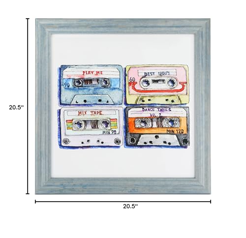 ArtToFrames 18x18 inch Deep Periwinkle Barnwood Frame Wood Picture Frame, 2WOM0066-56673-YBLU-18x18