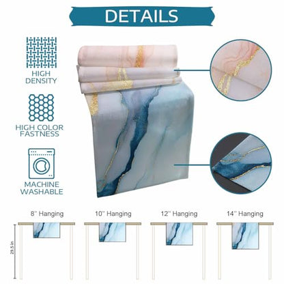 Table Runner and Placemats Set of 6 Marble Texture Decorative Dining Table Runner with Matching Placemats Gold Abstract Art Table Decor for Kitchen Dining Room and Everyday Use 13x90in - size: 13"x90"+6pcs