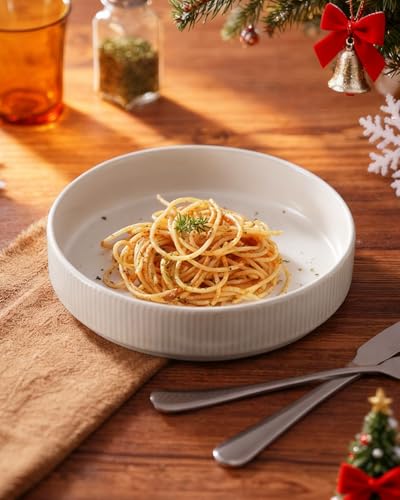 famiware Star 7.5" Pasta Bowls Set of 6, Plate Bowls, Matte White | Double Reactive Glaze, Microwave & Dishwasher Safe, Lead-free and Cadmium-free, Stoneware Scratch Resistant, Kitchen Bowls - color: White - Full Glaze Matte, size: 6 pcs
