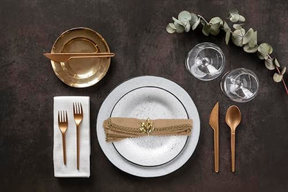 ACCENTHOME Brown Set of 6 18x18 inch Cotton Linen Dinner Napkins | Cotton Linen Blend Napkins, Machine Wash On Gentle Cycle, Economy Pack, Multi Purpose Use, Cotton - color: 28 - Brown - Lace, size: 18" x 18" (Set of 6)