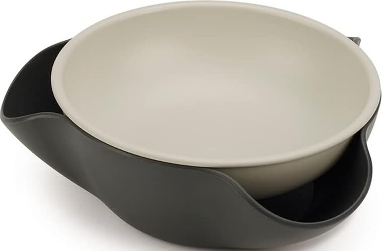 Joseph Joseph Double Dish Pistachio and Snack Serving bowl with Food Waste Compartment, BPA-Free - Grey - color: Gray