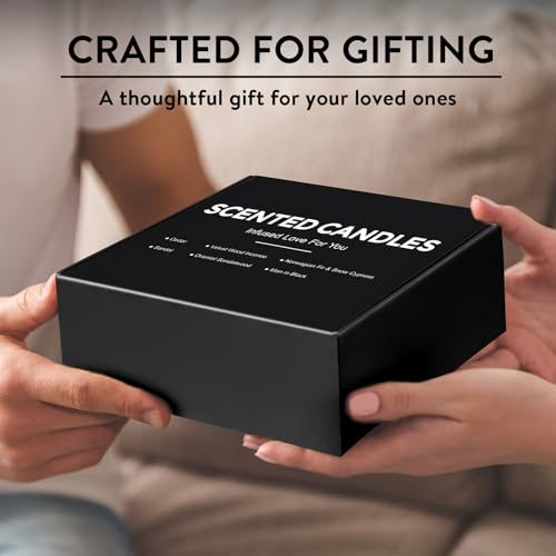 Candles for Men, 6 Pack Scented Candles for Home, Natural Aromatherapy Soy Candles Set, Long Burning Candles Gifts for Women Christmas Fathers Day, Husband, Him, Dad, Birthday - color: Black