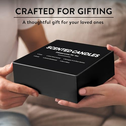 Candles for Men, 6 Pack Scented Candles for Home, Natural Aromatherapy Soy Candles Set, Long Burning Candles Gifts for Women Christmas Fathers Day, Husband, Him, Dad, Birthday - color: Black