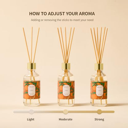 Reed Diffuser Oil Set with Reed Sticks,Rose Aromatherapy Oil Scent Diffuser for Home Office Bathroom Decoration Perfume and Gifts 3.38oz/100ml