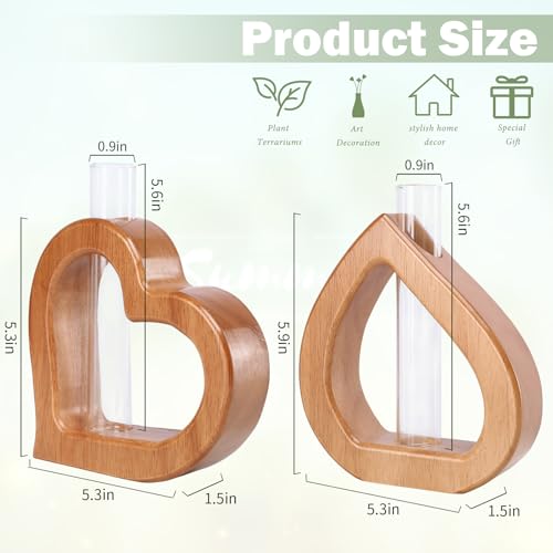 Plant Propagation Stations 2 PCS Wall Hanging Planters | Wall hanging Glass Tubes Terrarium Plants for Indoor Plant Rooting Gardening Gift for Plant Lovers - size: 5.3IN