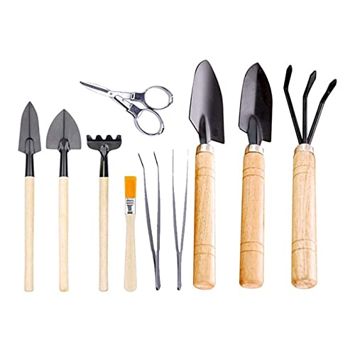 Kavolet Mini Garden Planting Tool Set Highquality Brush Rake Shovels Bonsai Trees Suitable for Small Pots