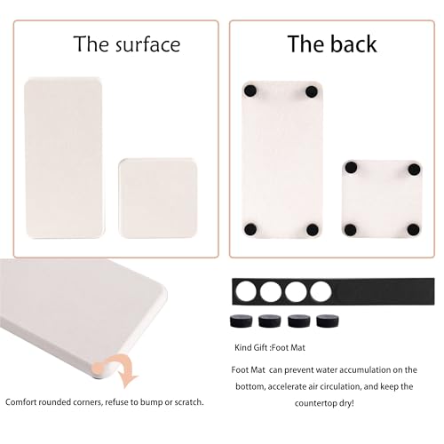 NiuYichee Set of 4 Water Absorbent Diatomite Coasters, Diatomaceous Earth Kitchen Soap Dish, Bathroom Trays, Water Absorbing Stone Used for Hand Soaps & Plants & Toiletries in The Modern Home - color: Set of 4 White