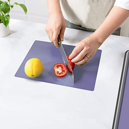 WK Small Flexible Plastic Cutting Boards for Kitchen Set of 5, Non Slip Cutting Mats for Meat, Mini Cutting Board Mats, BPA Free, Dishwasher Safe, 7.3x11.5" - color: Multi Grey - Small - 5
