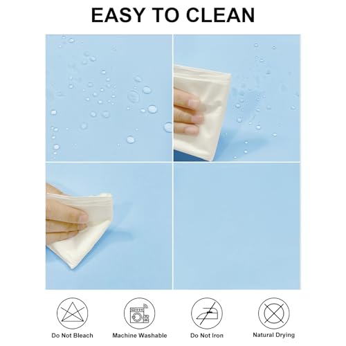 Fokitut 2 Pack Waterproof Rectangle Tablecloth, 60x102 Inch, Stain Resistant and Wrinkle Polyester Table Cloth, Fabric Table Cover for Kitchen Dining, Wedding, Party, Holiday Dinner-Blue Mist - color: Blue Mist, size: 60x102''-2pack