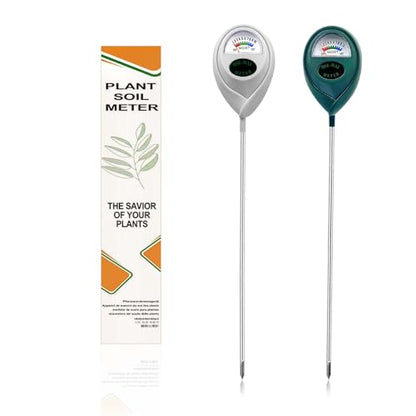 Pack of 2 Soil Moisture Meter, Long Probe for Deep Use, Deep Penetration Moisture Meter, Plants, Soil Moisture Sensor, Plants Moisture Meter, Watering Indicator - color: WHITE+GREEN