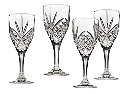 Godinger Dublin Wine Glasses, Stemmed Wine Glass Goblets, Stemmed Drinking Glasses, Glass Cups, Barware & Drinkware, 10oz Set of 4