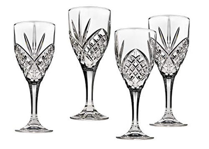 Godinger Dublin Wine Glasses, Stemmed Wine Glass Goblets, Stemmed Drinking Glasses, Glass Cups, Barware & Drinkware, 10oz Set of 4