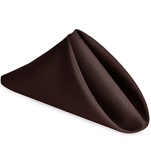 Cloth Napkins Set of 6, 18 x 18 Inch, Washable Chocolate Dinner Napkins with Hemmed Edges for Restaurant, Wedding and Holiday - color: Chocolate, size: 18" x 18" (Set of 6)