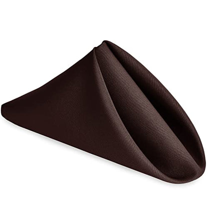 Cloth Napkins Set of 6, 18 x 18 Inch, Washable Chocolate Dinner Napkins with Hemmed Edges for Restaurant, Wedding and Holiday - color: Chocolate, size: 18" x 18" (Set of 6)