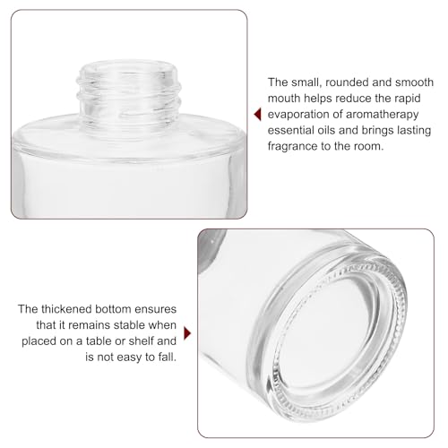 HARFINGTON 150ml/5oz Empty Glass Diffuser Bottle 3.7" x 2.6" Refillable Fragrance Accessories Aromatherapy Jar Container for Replacement Reed Diffuser DIY Home Bathroom Transparent - size: 5.1 Ounces