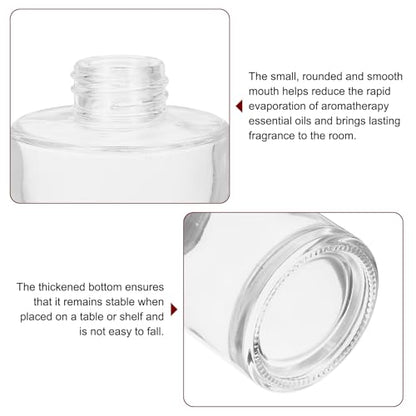 HARFINGTON 150ml/5oz Empty Glass Diffuser Bottle 3.7" x 2.6" Refillable Fragrance Accessories Aromatherapy Jar Container for Replacement Reed Diffuser DIY Home Bathroom Transparent - size: 5.1 Ounces