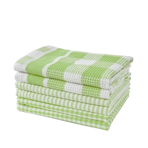 LANE LINEN Premium Cotton Kitchen Dish Towels - 6 Pack Soft Absorbent Dish Cloths, Multi Purpose Cleaning Cloths, 12"x12", Reusable Kitchen Rags - Sage Green - color: 09: Sage Green, size: 12"x12" - 6 Pack