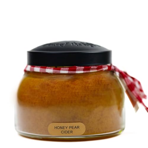 A Cheerful Giver - Honey Pear Cider Mama Scented Glass Jar Candle (22oz) with Lid & True to Life Fragrance Made in USA - size: 22 oz