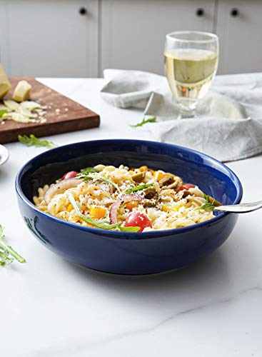 LE TAUCI Pasta Bowls 45 oz, Salad Bowls Set for Serving Soup, Pasta, Noodle, Dinner, Large Kitchen Bowl Plates, Microwave Safe - 8.5 Inch, Set of 4, Blue - color: Blue, size: 45 ounces