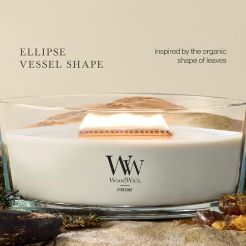 WoodWick Fireside Holiday Candle Gifts for Women and Men, 16 oz Ellipse Candle with Crackling Wick - color: Fireside, size: 16oz