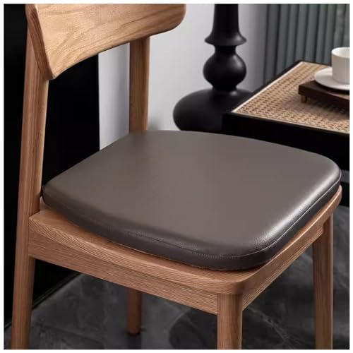 High-Grade Dining Chair Cushion, Leather Seat Cushion, 4cm Memory Foam U-Shaped Chair Pad Waterproof Non-Slip Chair Cushions with Straps(Color:Dark Gray,Size:43 * 42cm) - color: Dark Gray, size: 43*42cm