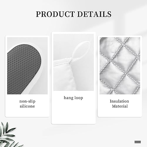 Wildflowers Herbs and Leaves Oven Mitts and Pot Holders Sets Silicone Beige Floral Kitchen Oven Mitts Hot Pads Heat Resistant Potholders Kitchen Mitts Set for Baking BBQ Cooking - color: Beige