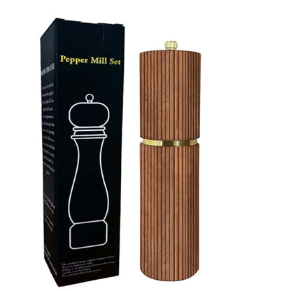 Wooden Pepper Grinder Pepper Mill,Adjustable Coarseness Salt Pepper Grinder Shaker Pepper Grinder Refillable,Acacia Wood Salt Grinder for Your Kitchen - color: BURLYWOOD-1