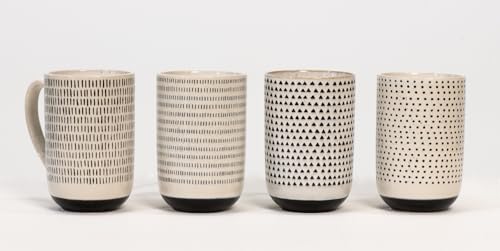House Beautiful Versatile Modern Stoneware Mug Set - 19.5 oz, Set of 4 (Metro Mornings) - color: Metro Mornings