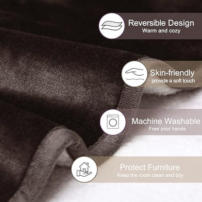 gogobunny Waterproof Bed Blanket, Reversible Sherpa Fleece Throw Blanket for Dog Puppy Cat, Furniture Cover Protects Bed Couch Sofa from Liquid Pee and Pet Fur (Dark Brown, 25x35 inches) - color: Dark Brown, size: 25x35 inches