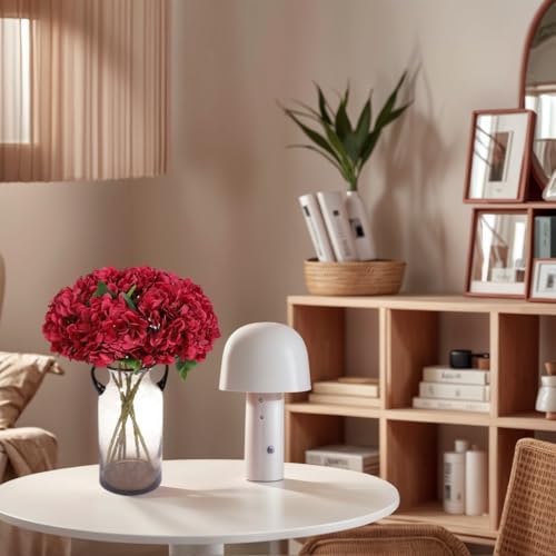 Kimura's Cabin 6Pcs Hydrangea Artificial Flowers Silk Hydrangeas,Dark Red | Faux Hydrangea Flowers with Stems Fake Flowers ,Wedding Bouquets Arrangement,Home Table Centerpieces,Baby Shower Party Decor - color: Dark Red