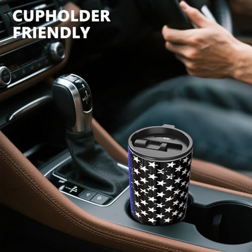 TILUCK 20 oz Insulated Coffee Tumbler with BPA-Free Lid | Travel Coffee Mug, Dishwasher Safe, Cup Holder Friendly, Double-Wall Vacuum Insulation for Hot & Cold Drinks, BlackFlag - color: BlackFlag, size: 20 Ounces