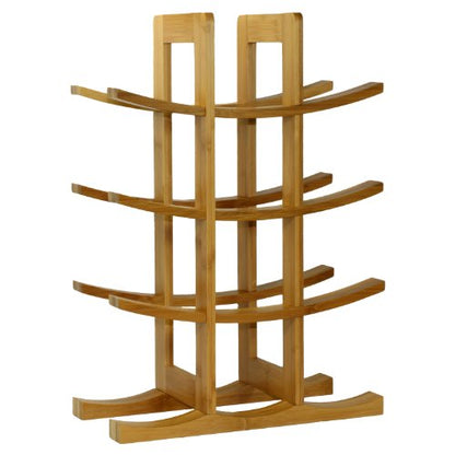 Oceanstar WR1149 12-Bottle Natural Bamboo Wine Rack , Red, 15.75 x 5.75 x 1.75 inches