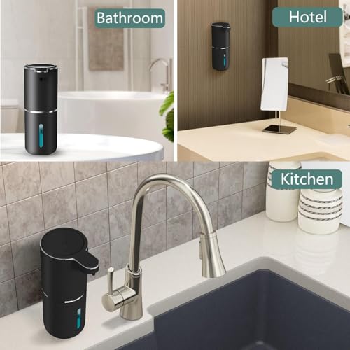 Automatic Liquid Soap Dispenser,Touchless Hand Soap Dispenser USB Rechargeabled Dispenser Electric,Wall Mounted 4 Levels Adjustable Dispenser Pump for Bathroom Kitchen Dish Soap Black - color: Black, style: Gel