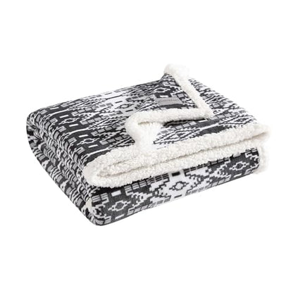 Eddie Bauer - Throw Blanket, Brushed Fleece & Plush Sherpa Soft Bedding, Blanket for Couch & Bed (San Juan Grey, 50" x 60") - color: San Juan Grey, size: 50" x 60"