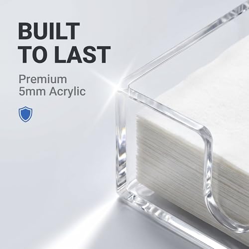 Acrylic Paper Towel Holder, Clear Countertop Napkin Dispenser | Trifold, Multifold, C-Fold Towels & Napkins - color: Z - Acrylic Small, size: Guest Towel Holder