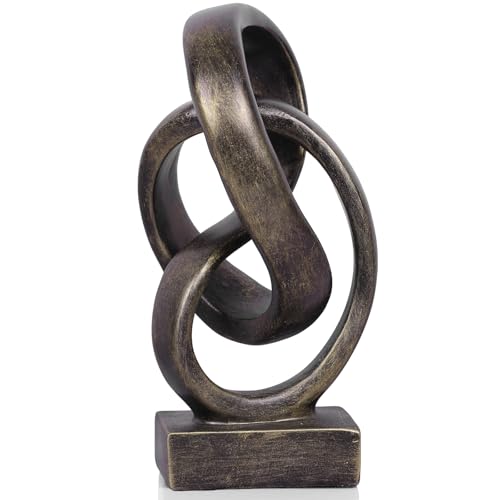 DOVDOV Abstract Bronze Rope Knot Statue, Geometric Decor, Living Room Coffee Table Bookshelf countertop Bronze Decor, Office Coffee Table entryway entryway Desktop Decor. - color: Bronze