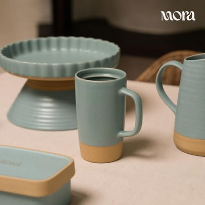 Mora Ceramics Large Tea Mug with Loose Leaf Infuser and Ceramic Lid, 18 oz, Portable, Microwave, Dishwasher Safe, Tall Coffee Cup - Rustic Matte Ceramic Glaze, Modern Herbal Tea Strainer, Iris - color: Iris