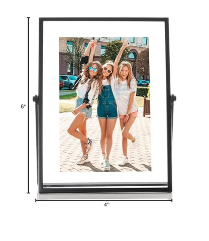 Lawrence Frames Metal Easel Float Picture Frame, 4x6, Black - color: Black, size: 4x6