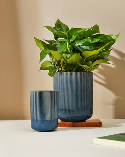 Utensil Holder, 7.3"+5.3" Ceramic Large Kitchen Utensil Holder for Countertop, Modern Spatula Holder for Counter, Kitchen Utensils Holder Utensil Crocks, Reactive Glaze Blue - color: Blue