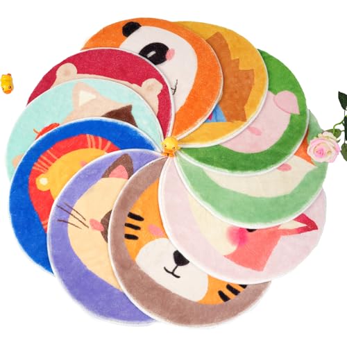 10 PCS Kids Carpet Circle Seats 16" Round Floor Cushions for Classroom | Soft Cashmere Classroom Rug Non Slip Circle Time Mat for Home School Story Time Group Activities Discussions Learning Playing