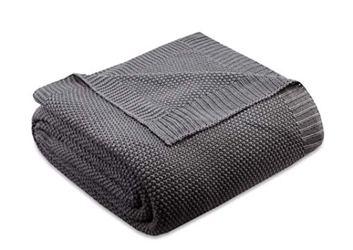 INK+IVY Bree Knit Throw Blanket for Bed, Sofa, and Couch, Lightweight, Breathable, Soft & Cozy Summer Blanket, Twin (66 in x 90 in), Charcoal - color: Charcoal, size: Twin (66 in x 90 in)