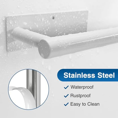 Paper Towel Holder,Self-Adhesive or Drilling， White, 1 Pack | SUS304 Stainless Steel,Kitchen Roll Dispenser Under Cabinet，Wall Mounted Rack - color: White